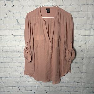 Torrid Harper Dusty Pink Georgette Pullover Blouse size 2